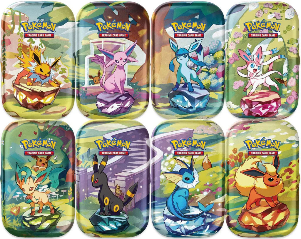 Pokemon Prismatic Evolutions - Mini Tin Display (8 Tins)