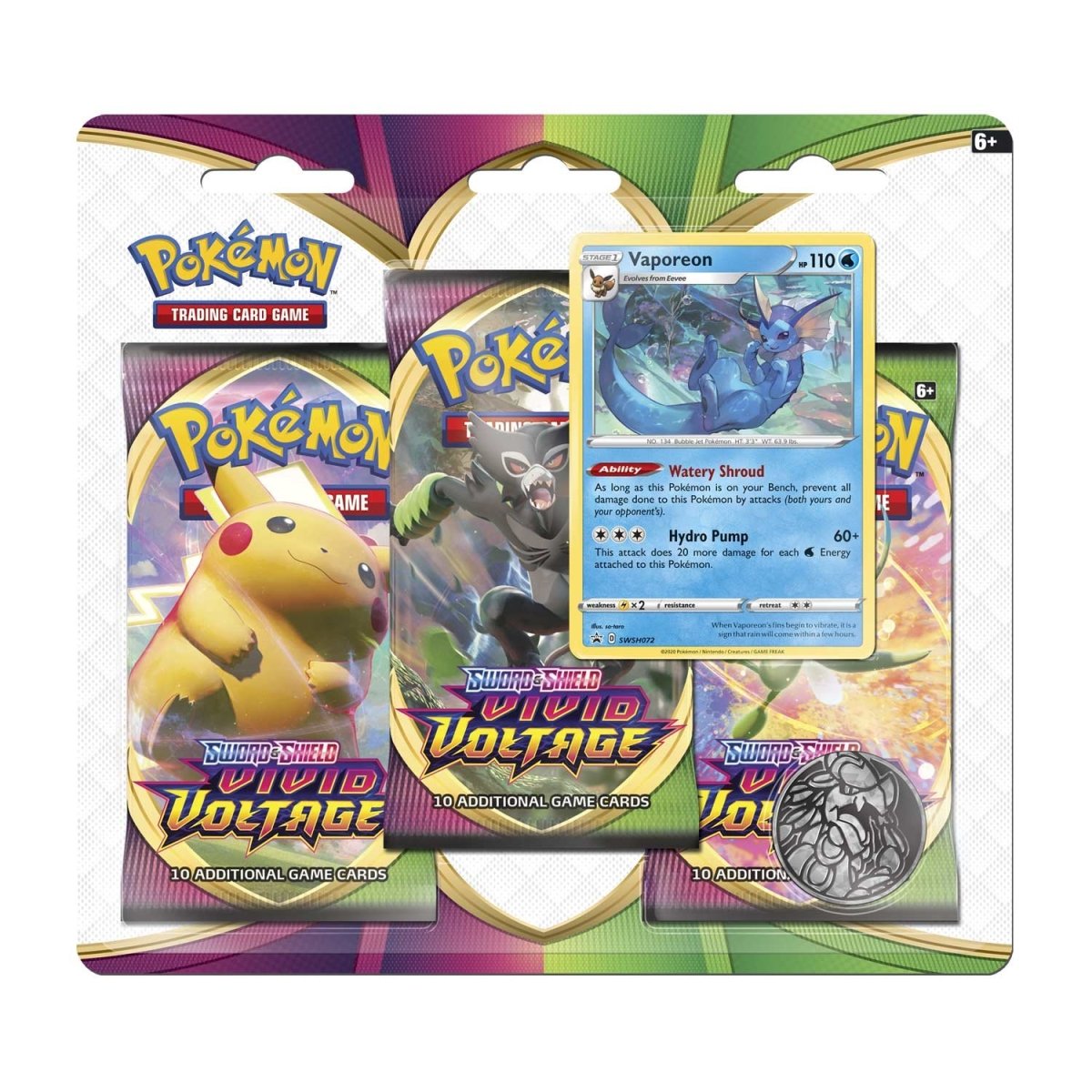 Pokemon Vivid Voltage 3-Pack Blister (Vaporeon)