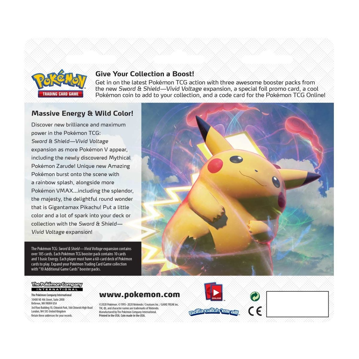 Pokemon Vivid Voltage 3-Pack Blister (Vaporeon)