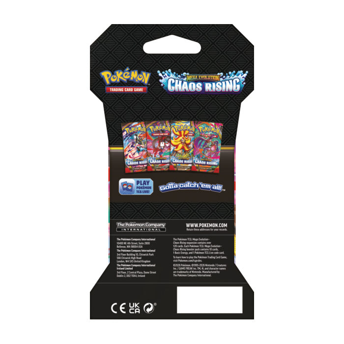 Pokemon Chaos Rising - Sleeved Booster Pack (Random Artwork) (Pre-Order) - May 22nd