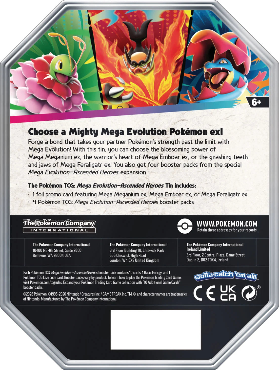 Pokemon Ascended Heroes - Tin (Mega Feraligatr ex) (Pre-Order) - August 28