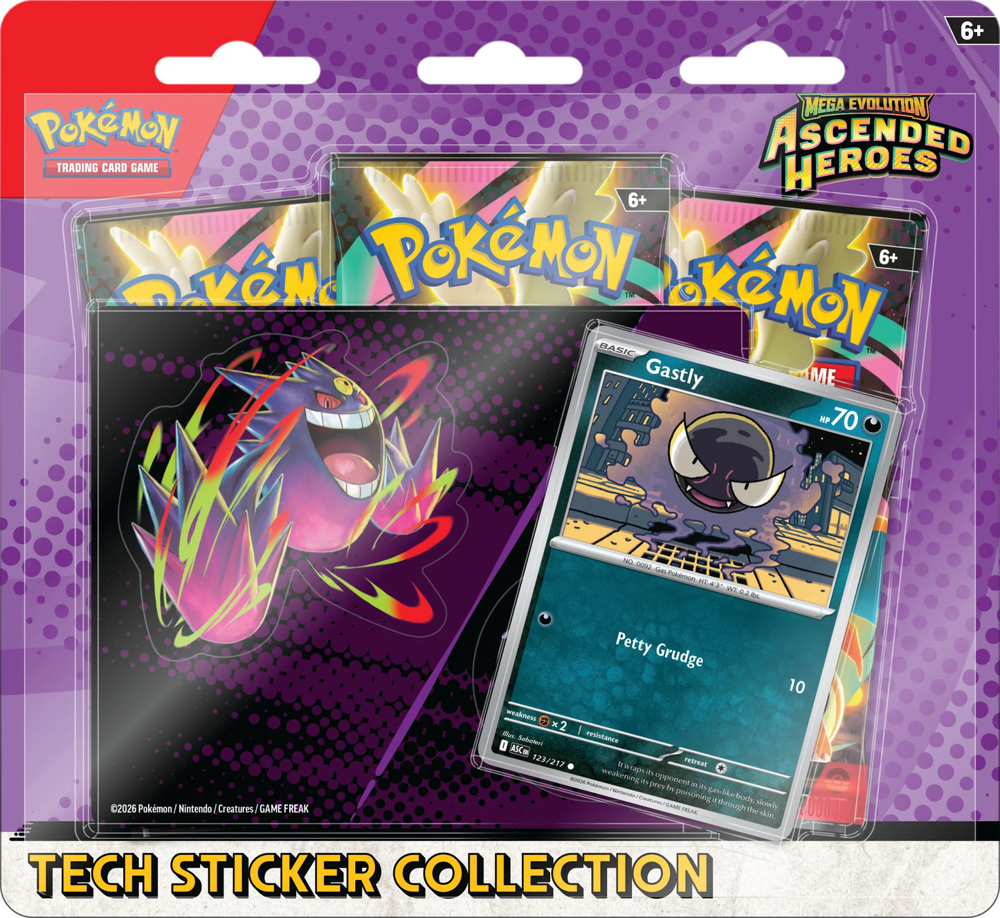 Pokemon Ascended Heroes - Tech Sticker Collection - Gastly