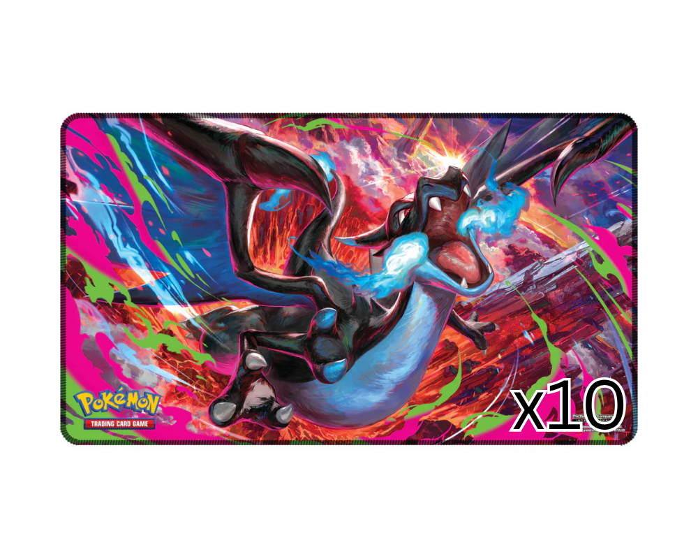 Pokemon - Mega Charizard X Stitched Playmat (Bundle of 10)
