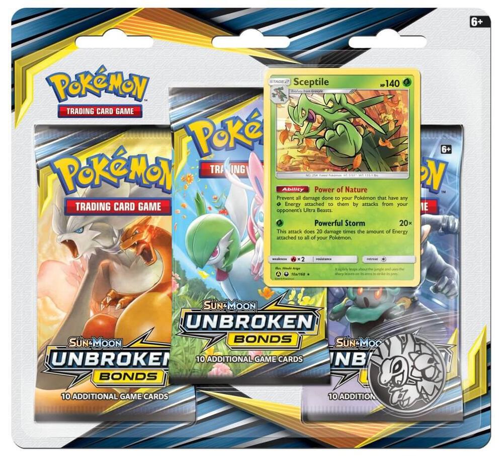 Pokemon Unbroken Bonds - 3-Pack Blister (Sceptile)