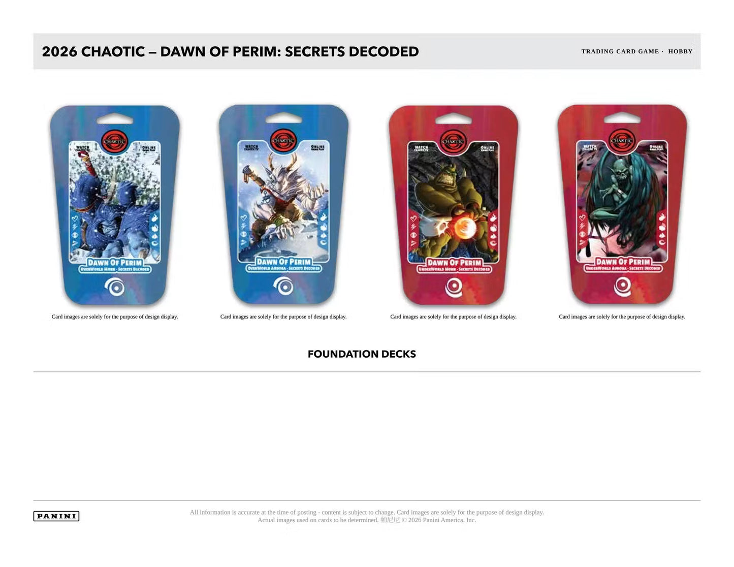 Chaotic - Dawn of Perim: Secrets Decoded - Foundation Deck Display (Pre-Order)