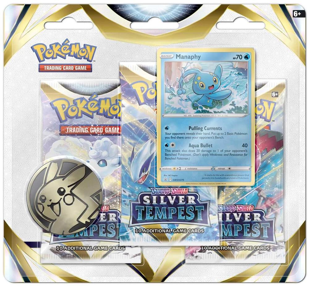 Pokemon Silver Tempest - 3-Pack Blister (Manaphy)