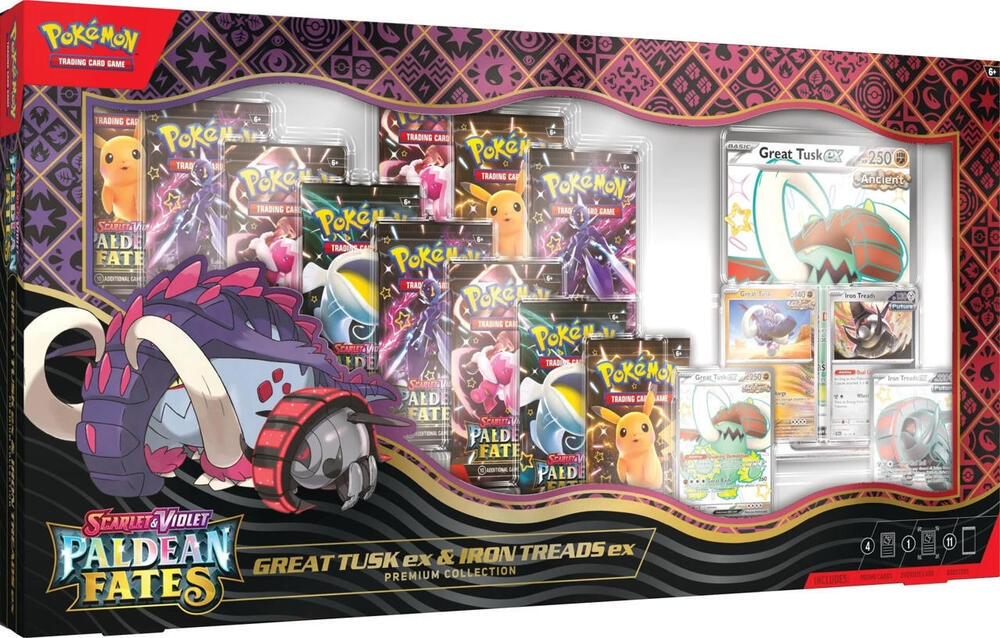 Pokemon Great Tusk Ex & Iron Treads Ex - Premium Collection Box