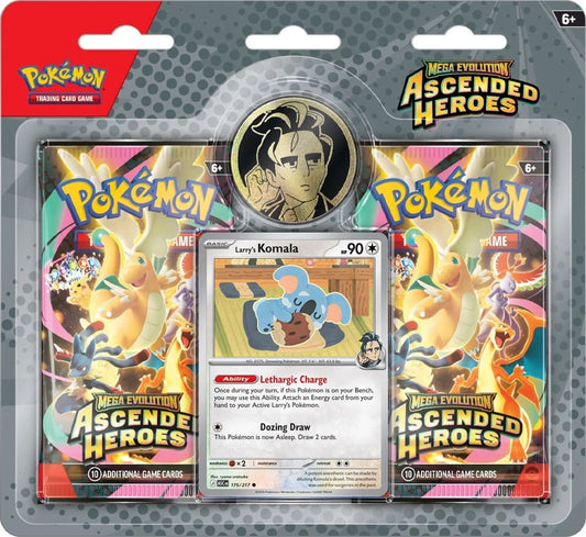 Pokemon Ascended Heroes - 2 Pack Blister - Larry's Komala (Pre-Order) WAVE 1 - Jan 30