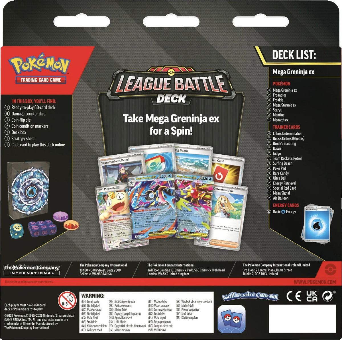 Pokemon League Battle Deck - Mega Greninja ex (Pre-Order) - Nov 13