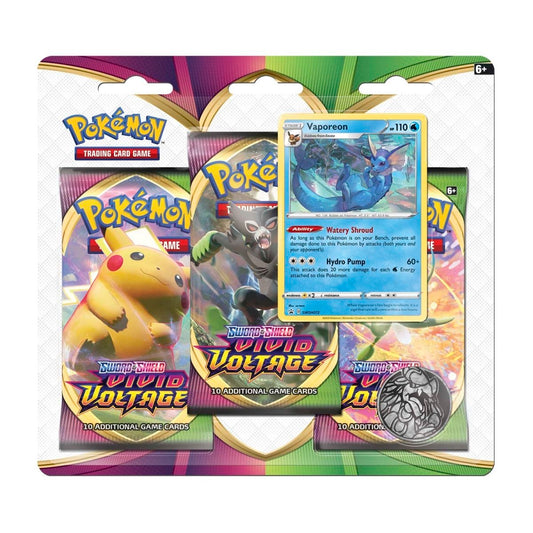 Pokemon Vivid Voltage 3-Pack Blister (Vaporeon)
