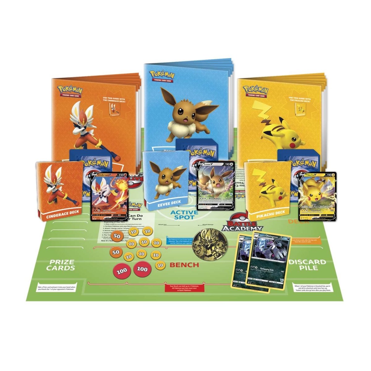 Pokemon - Game Battle Academy 2022 (Cinderace V, Pikachu V & Eevee V)