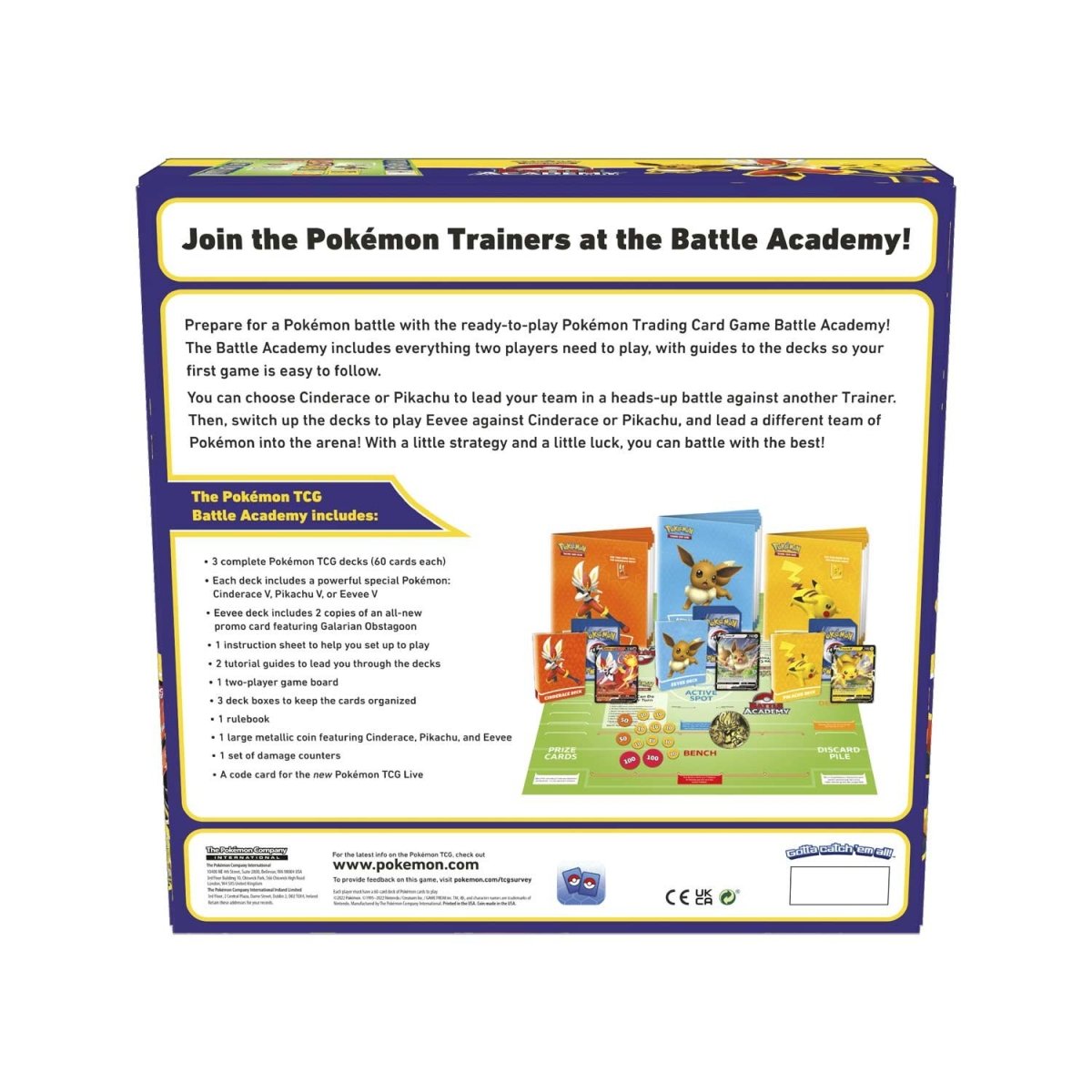 Pokemon - Game Battle Academy 2022 (Cinderace V, Pikachu V & Eevee V)