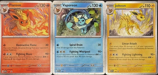 Pokemon Prismatic Evolutions Poster Promo - Cosmo Holo Set of 3